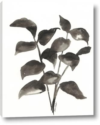 Picture of Black Linen Leaves III