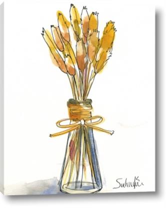 Picture of Yellow Flowers In a Bottle