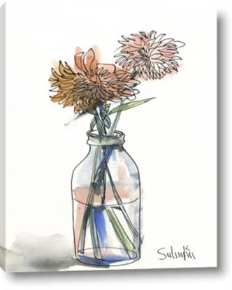 Picture of Pink Flowers In a  Bottle