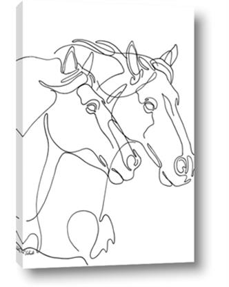 Picture of Line Drawn Horses III