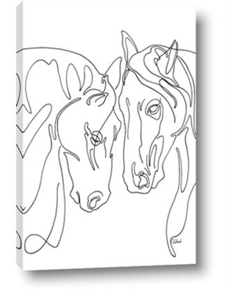 Picture of Line Drawn Horses IV