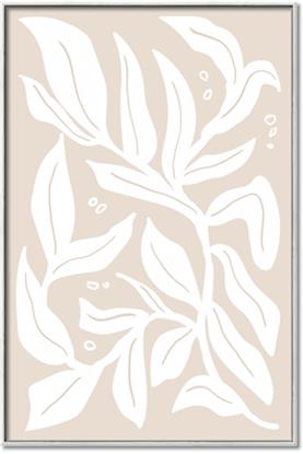 Picture of White Leaves on Beige