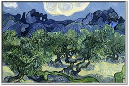 Picture of Vincent Van Gogh's Olive Trees With the Alpilles (1889)