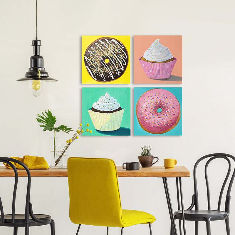 Neon-contemporary-art-dynamic-bright-expressionism-modern-donuts-cupcakes-vanilla-chocolate-pop-art-abstract-typography